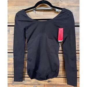 Spanx Long Sleeve Base Body Suit Slimming Very Black Size M NWT $60
